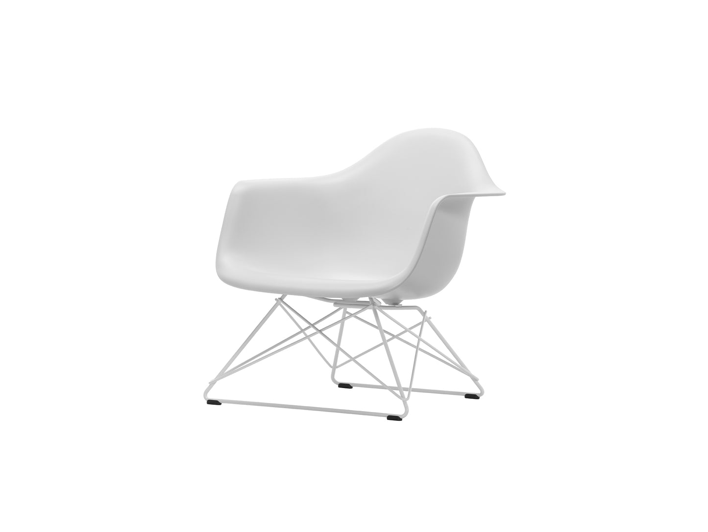 Eames Plastic Armchair LAR by Vitra - 85 Cotton White Shell / White Base