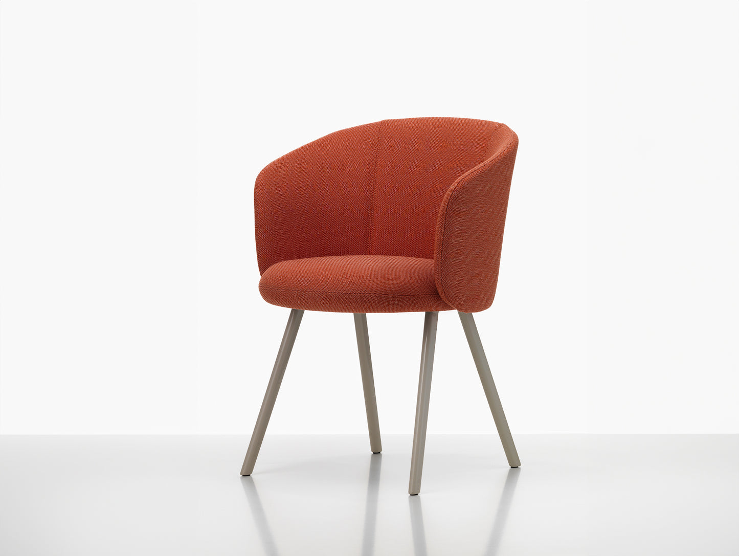 Mikado Mikado Armchair by Vitra - Chalk Powder-Coated Aluminium / Credo 23 Pale Rose Dark Orange (F120)