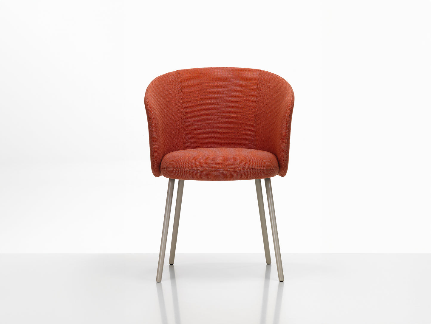 Mikado Mikado Armchair by Vitra - Chalk Powder-Coated Aluminium / Credo 23 Pale Rose Dark Orange (F120)