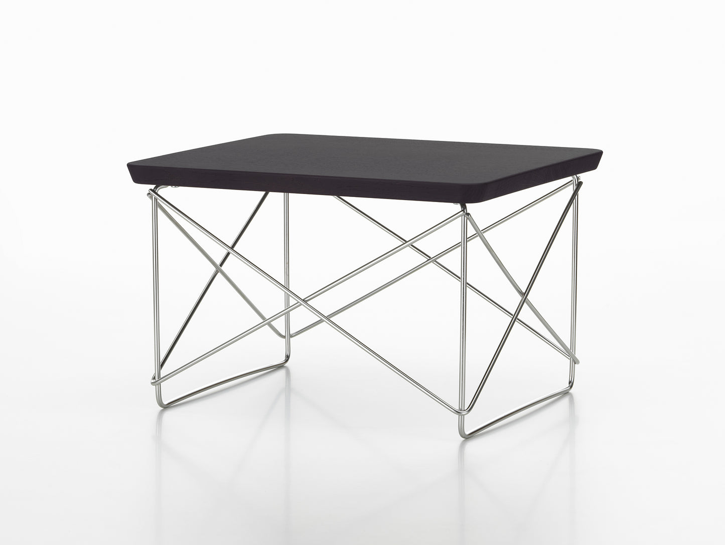 Eames Occasional Table LTR by Vitra - Dark Oak / Stainless Steel Base