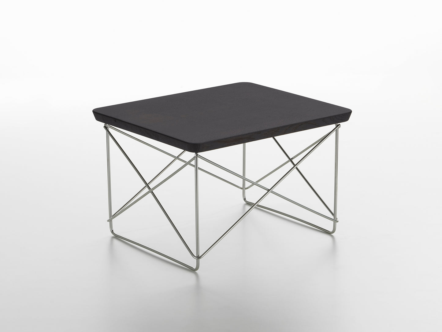 Eames Occasional Table LTR by Vitra - Dark Oak / Stainless Steel Base