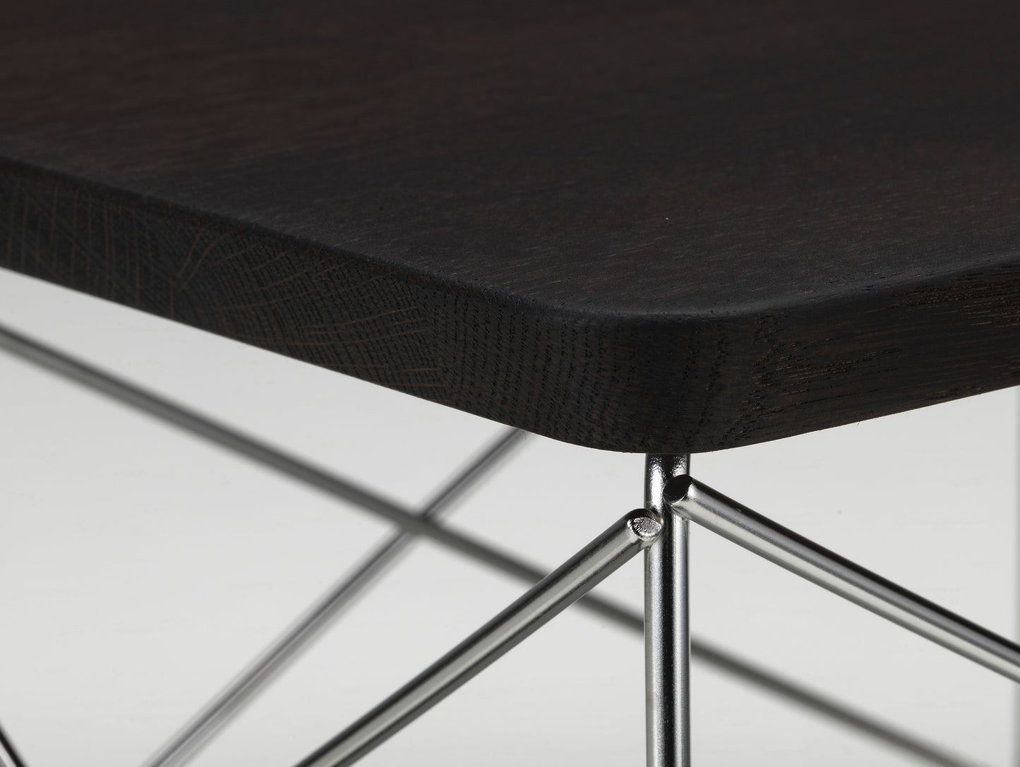 Eames Occasional Table LTR by Vitra - Dark Oak / Stainless Steel Base