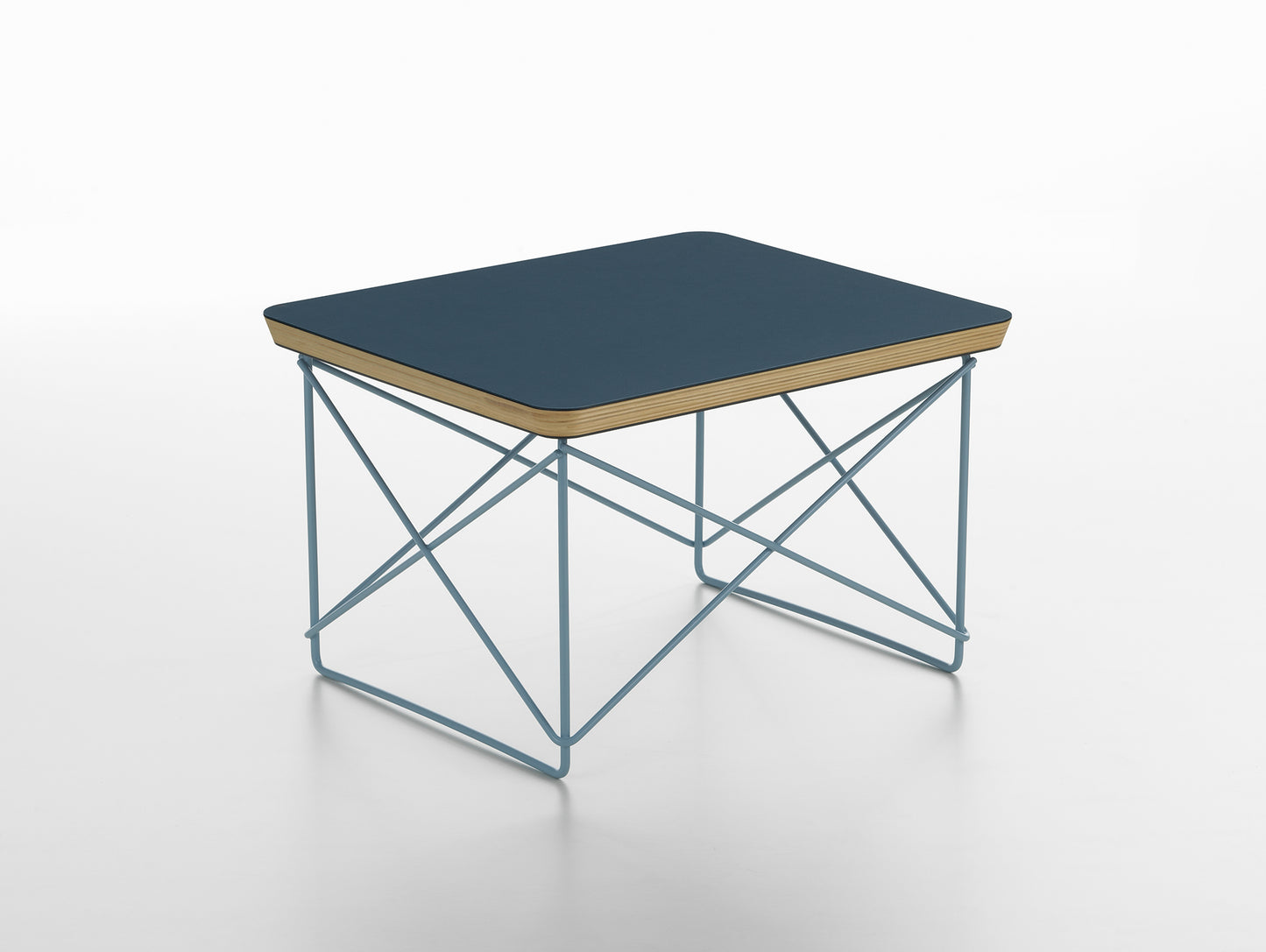 Eames Occasional Table LTR by Vitra - Smoke Blue Linoleum / Sky Blue Steel