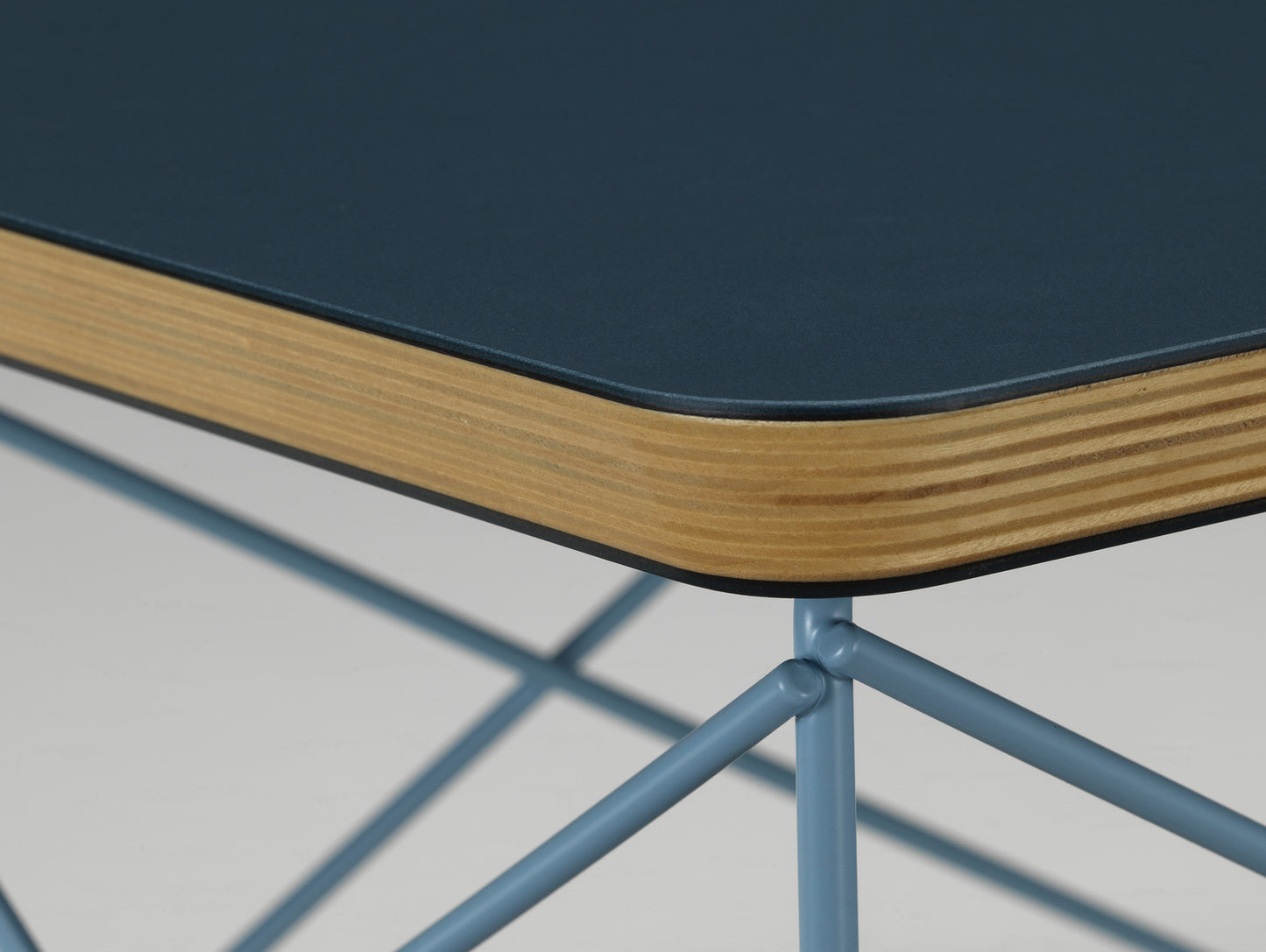 Eames Occasional Table LTR by Vitra - Smoke Blue Linoleum / Sky Blue Steel