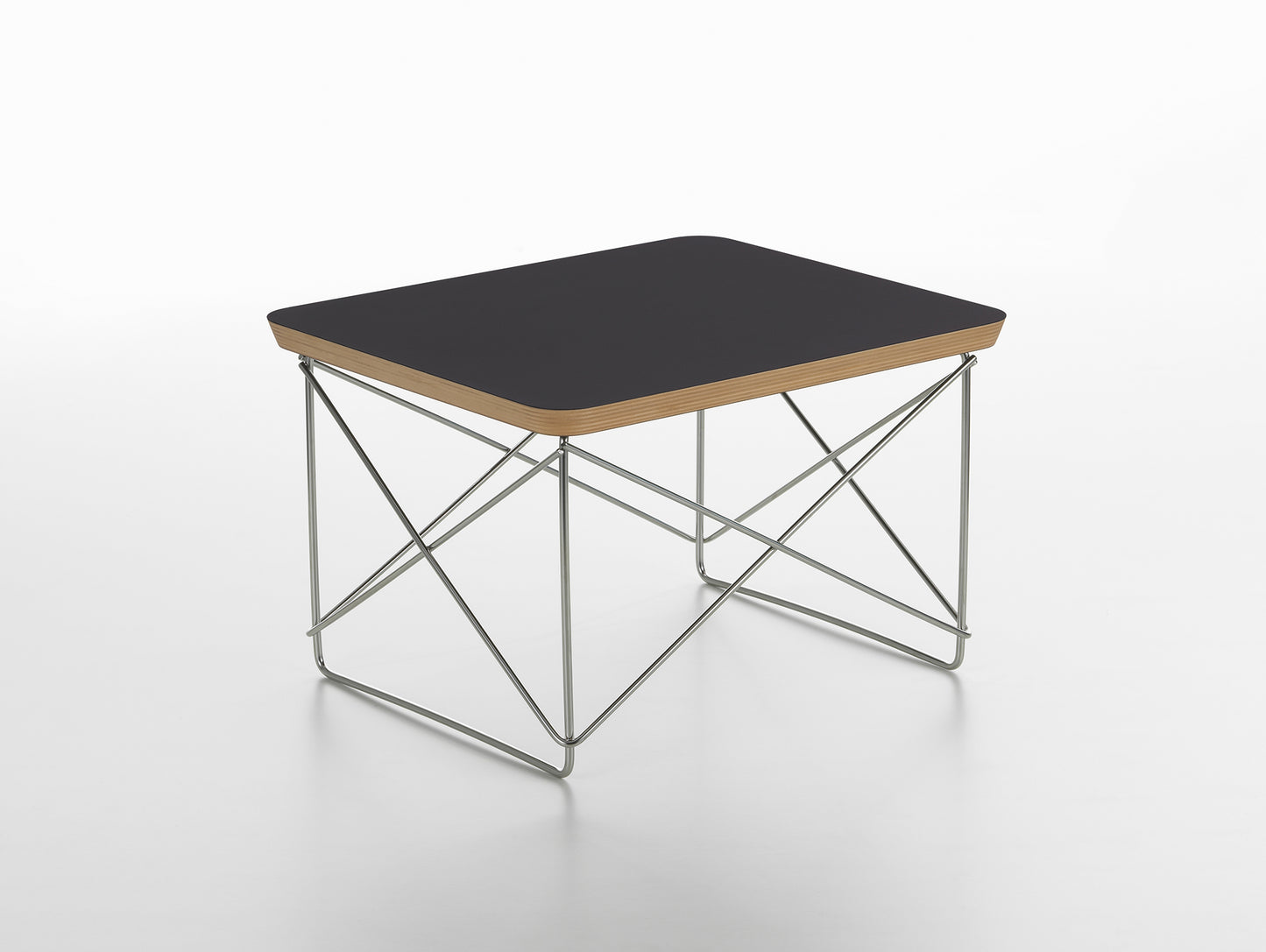 Eames Occasional Table LTR by Vitra - Black HPL / Stainless Steel Base