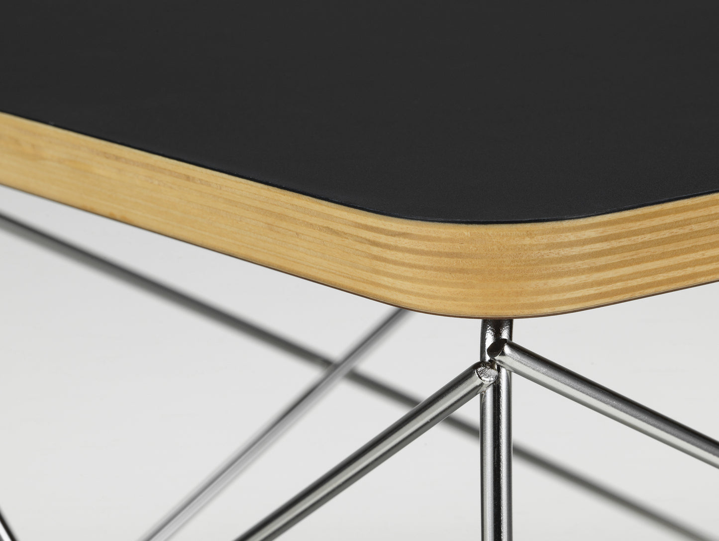 Eames Occasional Table LTR by Vitra - Black HPL / Stainless Steel Base