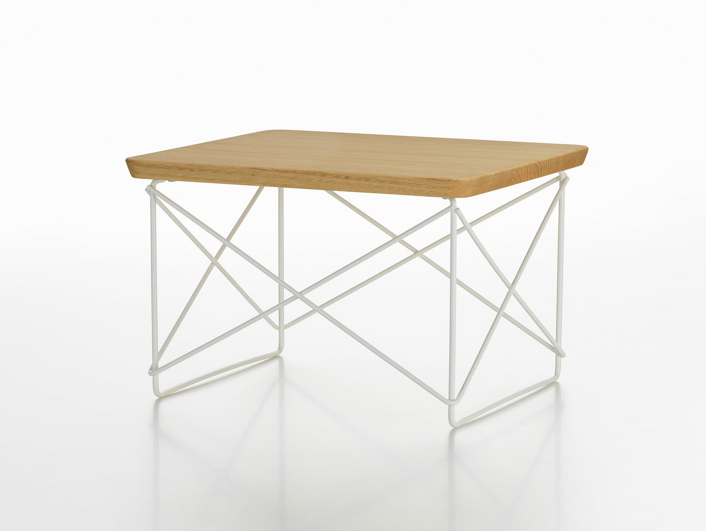 Eames Occasional Table LTR by Vitra - Oiled Chestnut / White Steel Base