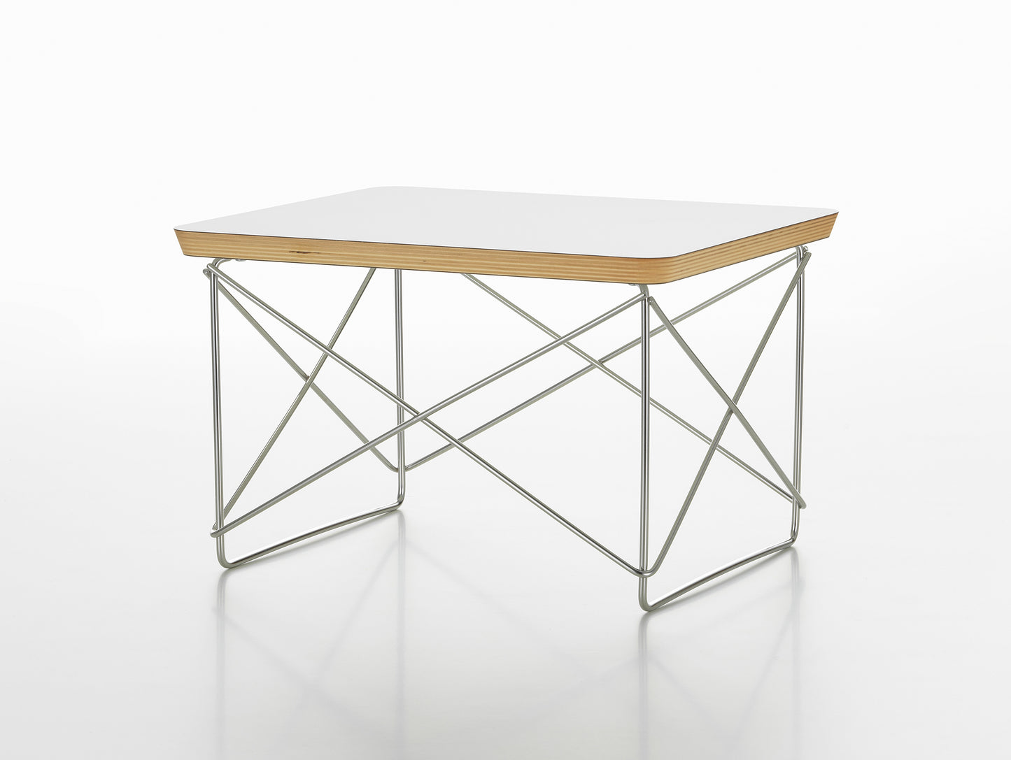 Eames Occasional Table LTR by Vitra - White HPL / Stainless Steel Base