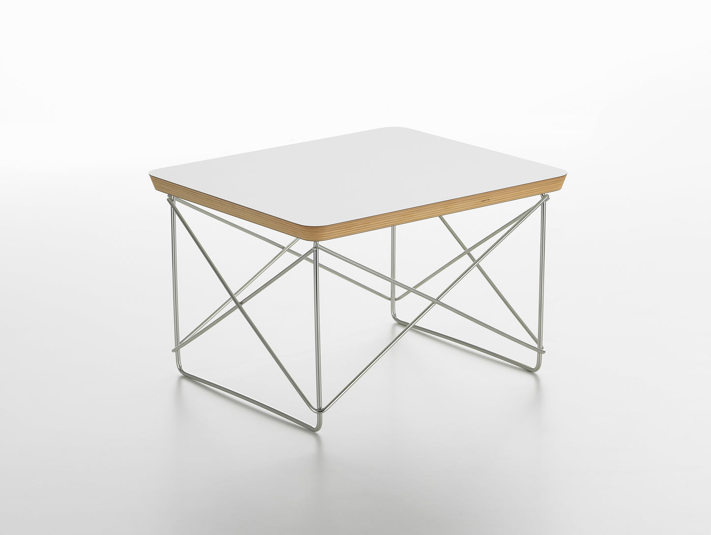 Eames Occasional Table LTR by Vitra - White HPL / Stainless Steel Base