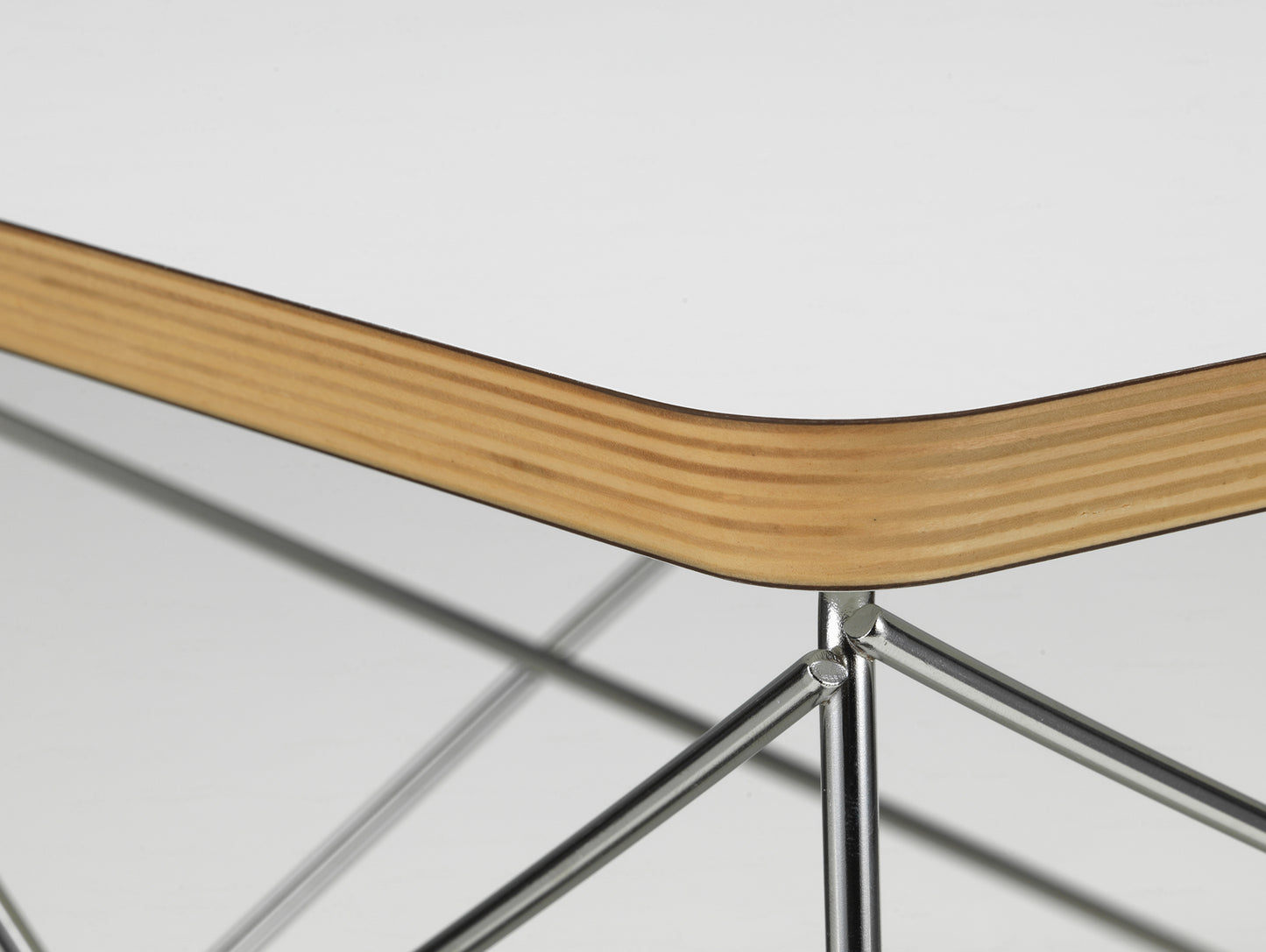 Eames Occasional Table LTR by Vitra - White HPL / Stainless Steel Base