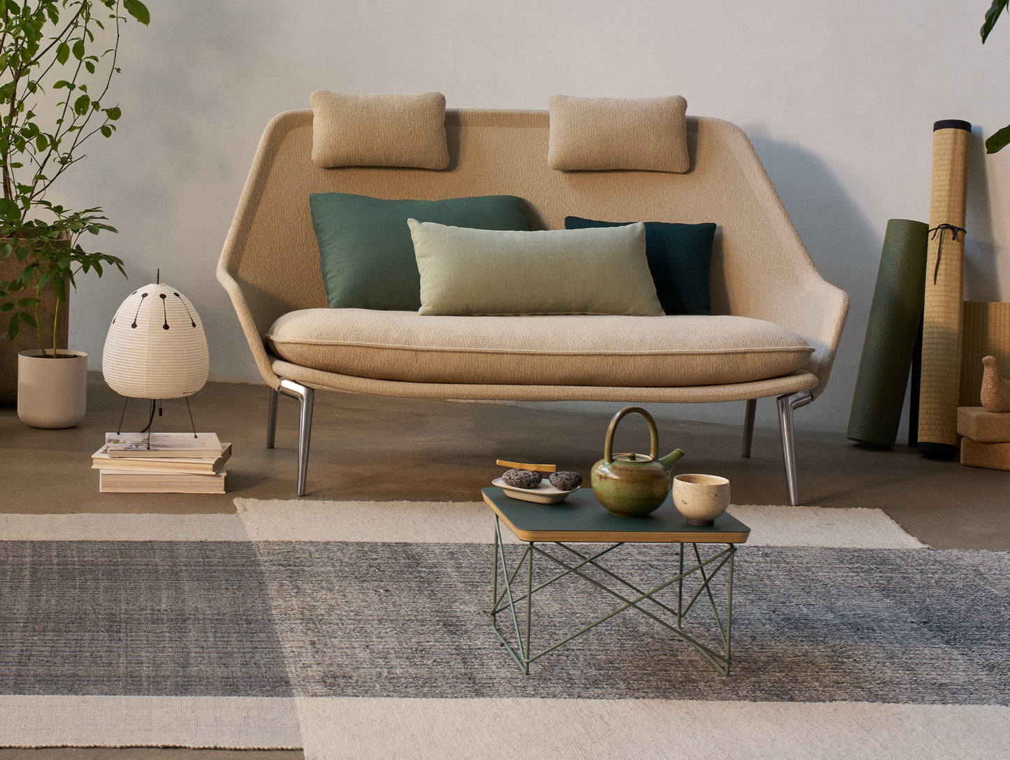 Eames Occasional Table LTR by Vitra - Jade Linoleum / Eames Sea Foam Green Base