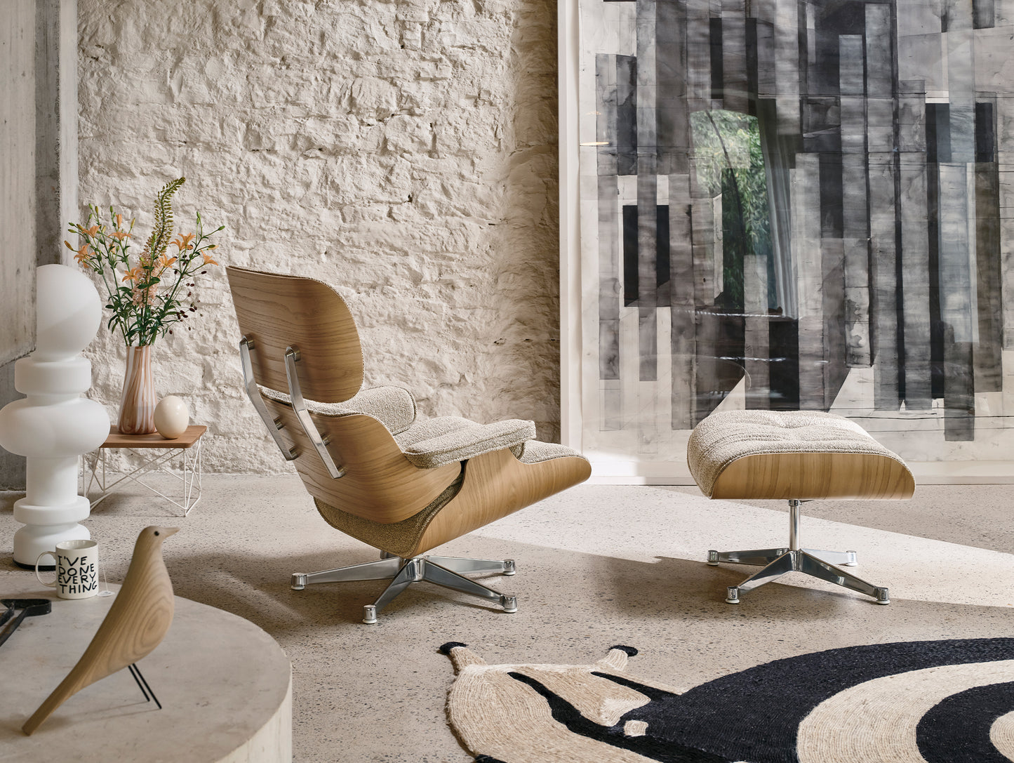 Eames Lounge Chair by Vitra -Lacquered Chestnut / Bamboo Terra 04 Nubia