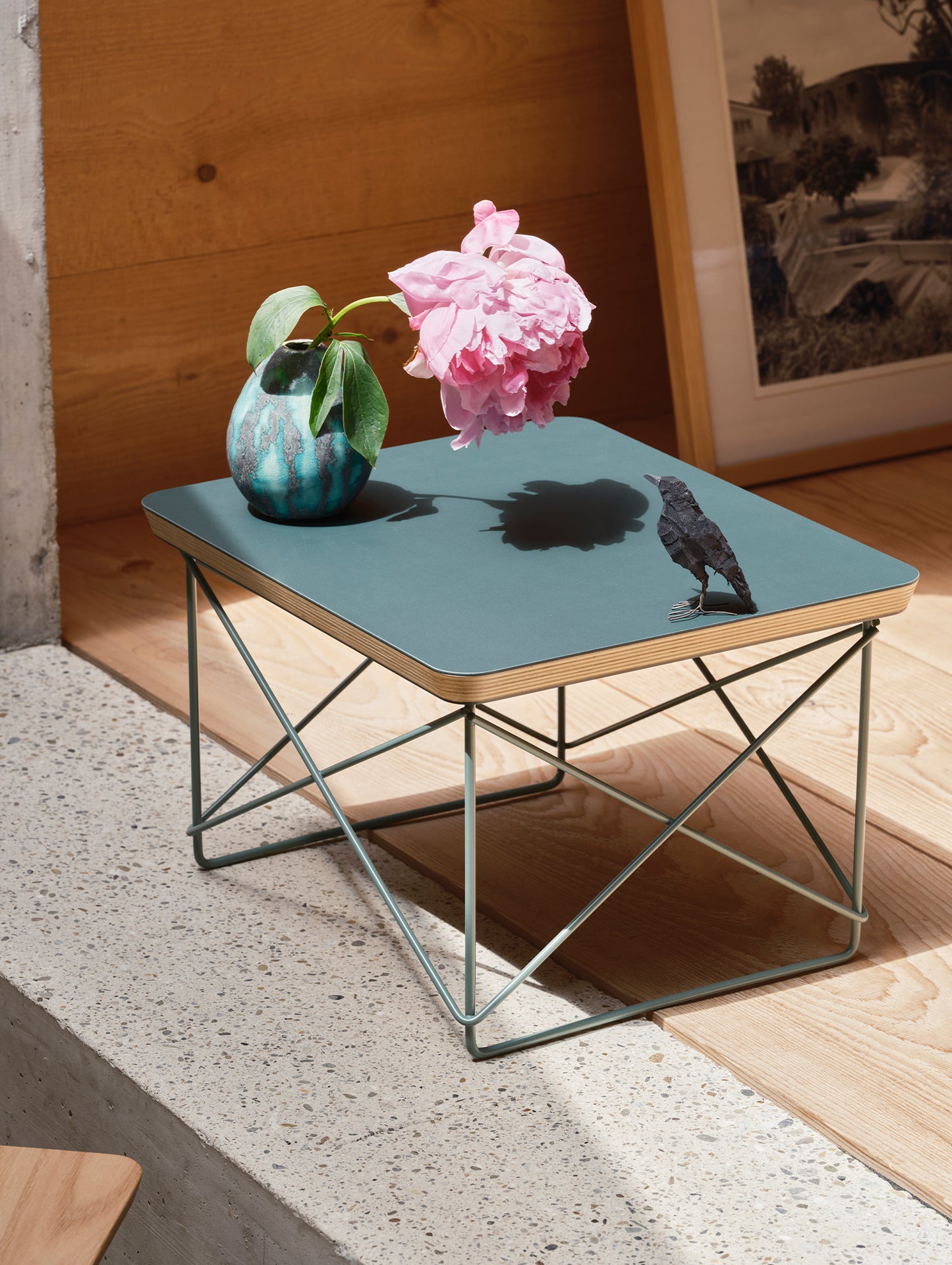 Eames Occasional Table LTR by Vitra - Jade Linoleum / Eames Sea Foam Green Base