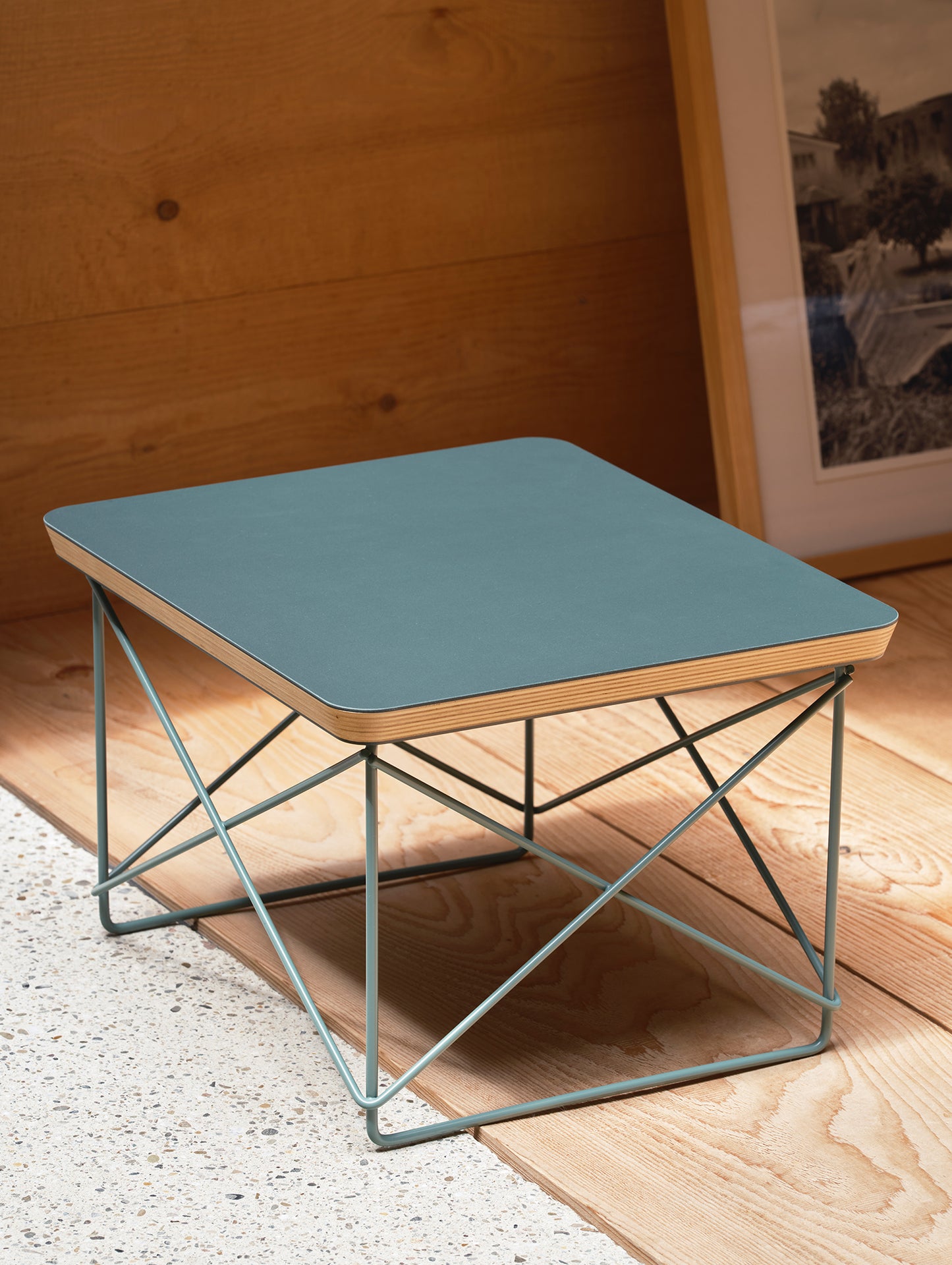 Eames Occasional Table LTR by Vitra - Jade Linoleum / Eames Sea Foam Green Base