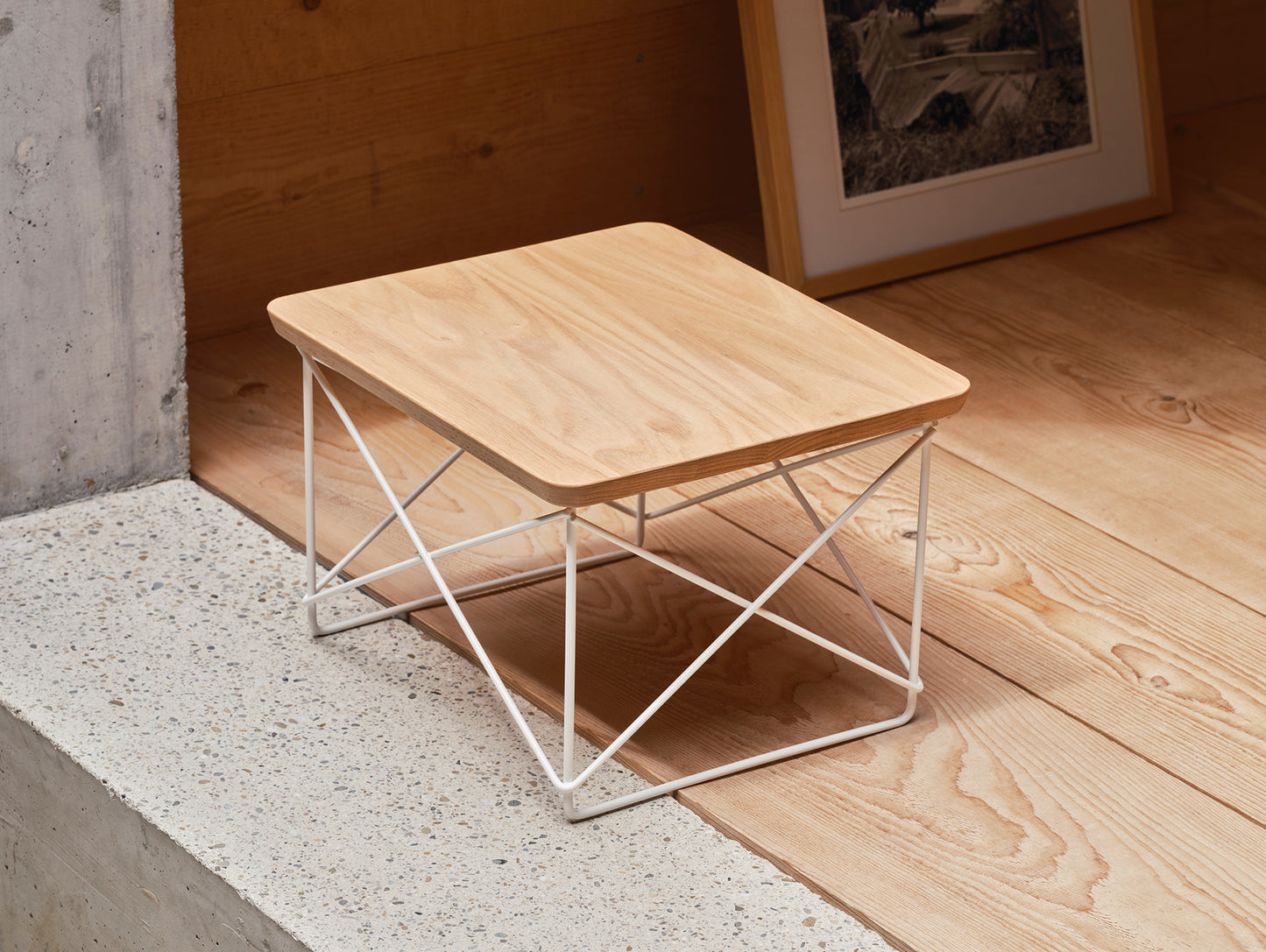 Eames Occasional Table LTR by Vitra - Oiled Chestnut / White Base