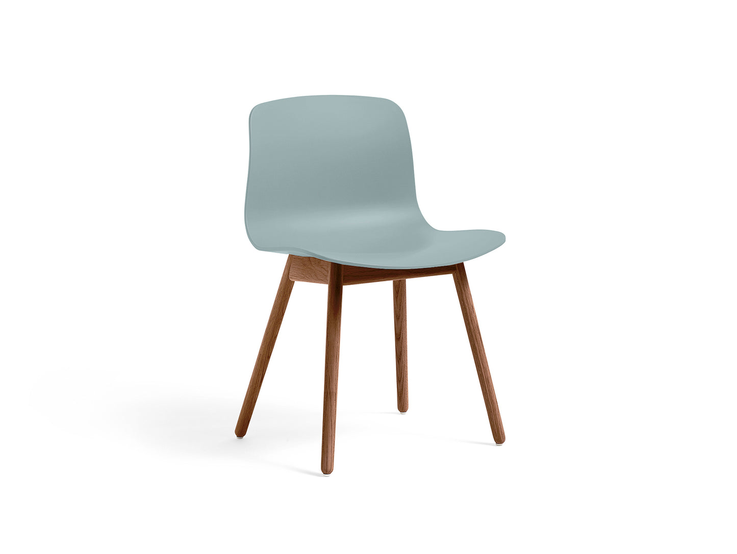 About A Chair AAC 12 by HAY - Dusty Blue 2.0 Shell / Lacquered Walnut Base