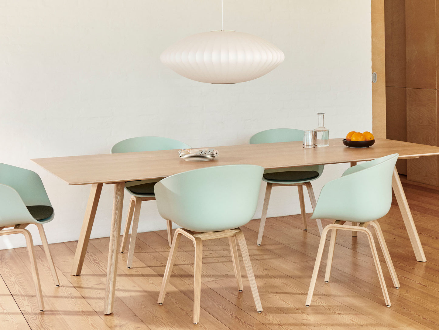 Copenhague Dining Table CPH 30 (90 cm width) by HAY - Oak Veneer Tabletop / Lacquered Oak Base