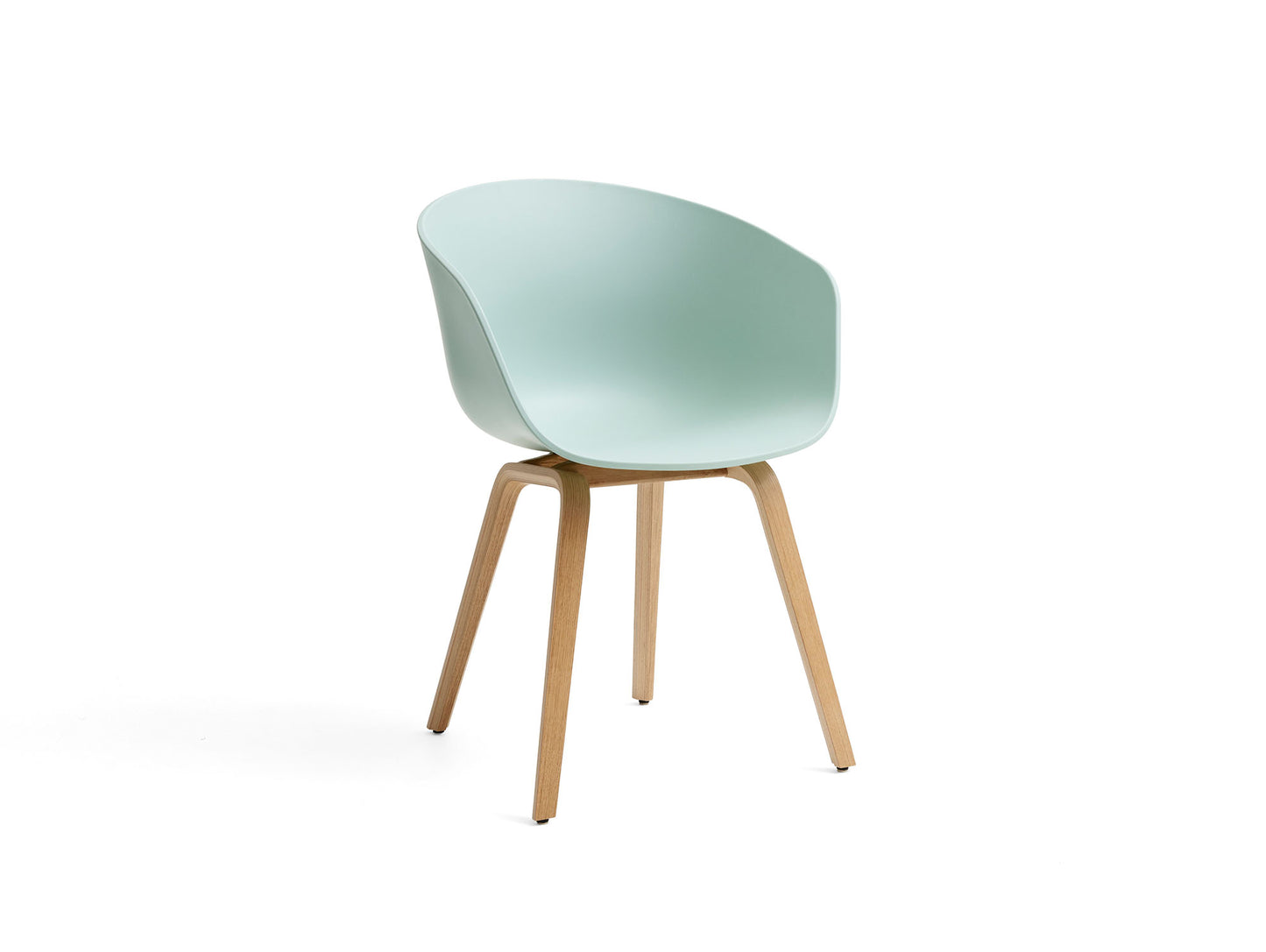 About A Chair AAC 22 - New Colours by HAY - Dusty Mint Shell / Lacquered Oak Base