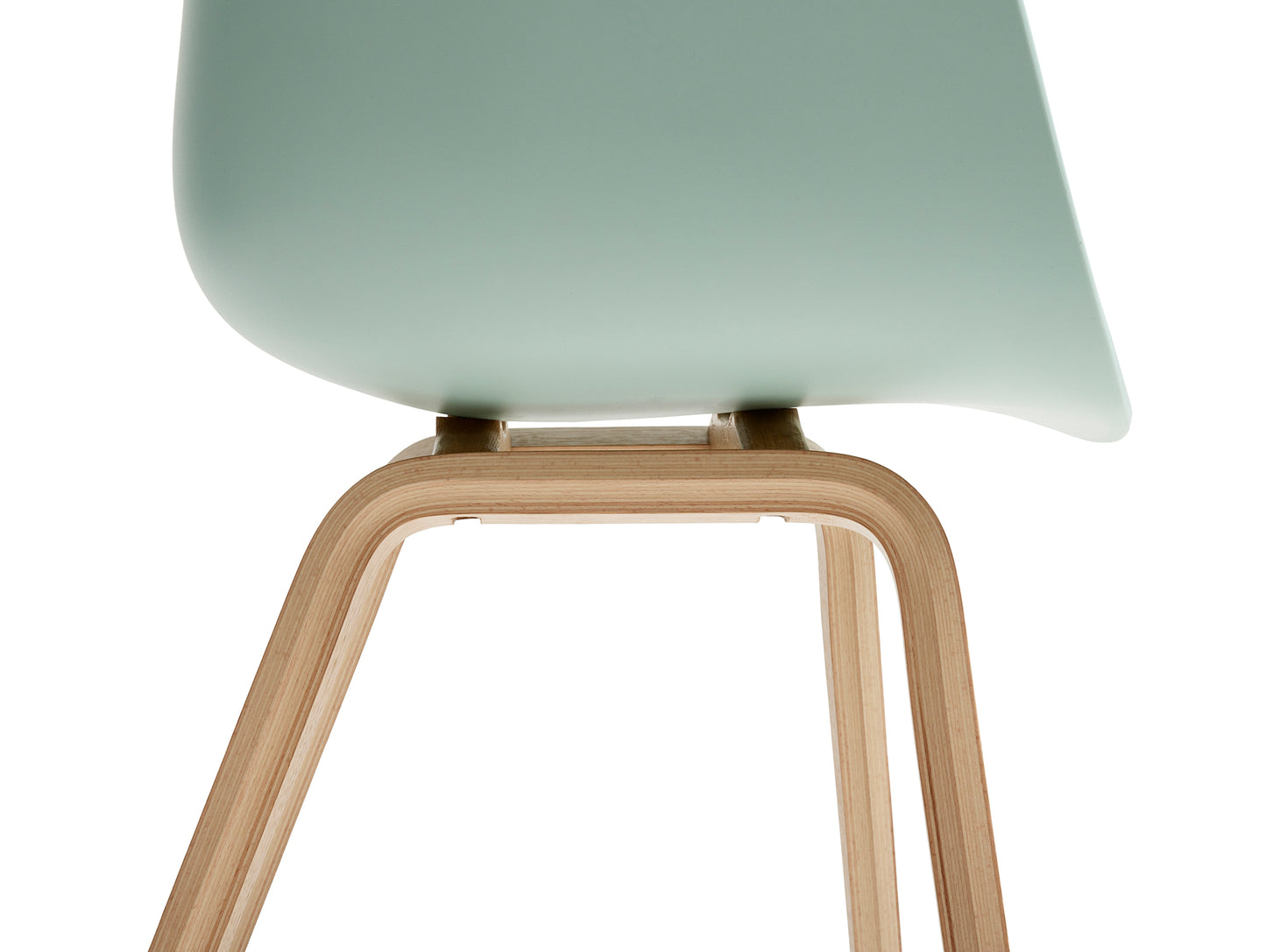 About A Chair AAC 22 - New Colours by HAY - Dusty Mint Shell / Lacquered Oak Base