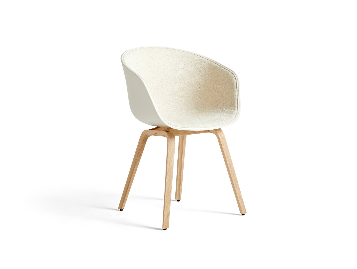 About A Chair AAC 22 - Front Upholstery by HAY - Melange Cream 2.0 + Olavi 01 Shell / Lacquered Oak Base