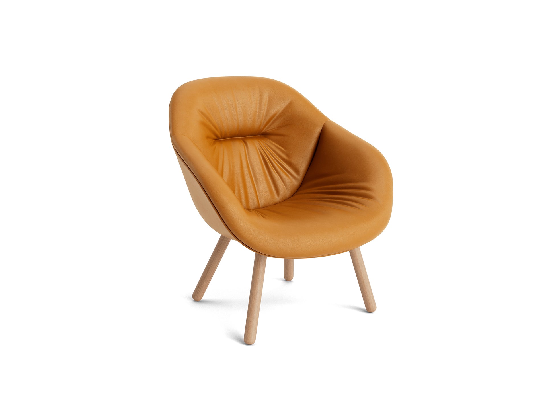 About A Lounge Chair - AAL 82 Soft by HAY / Sense Cognac Leather / Lacquered Oak Base