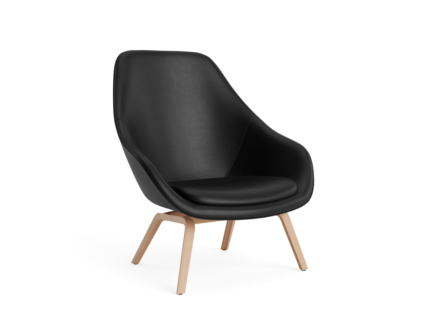 About A Lounge Chair - AAL 93 by HAY - Lacquered Oak / Black Sierra Leather