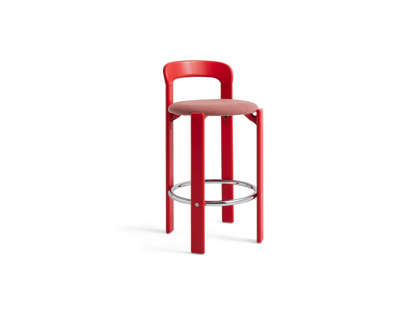 Rey Bar Stool Low by HAY - Scarlet Red / Steelcut Trio 636