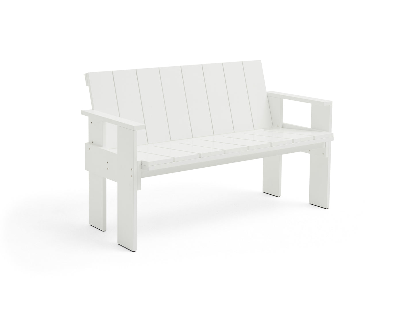 Crate Dining Bench - White Lacquered Pinewood