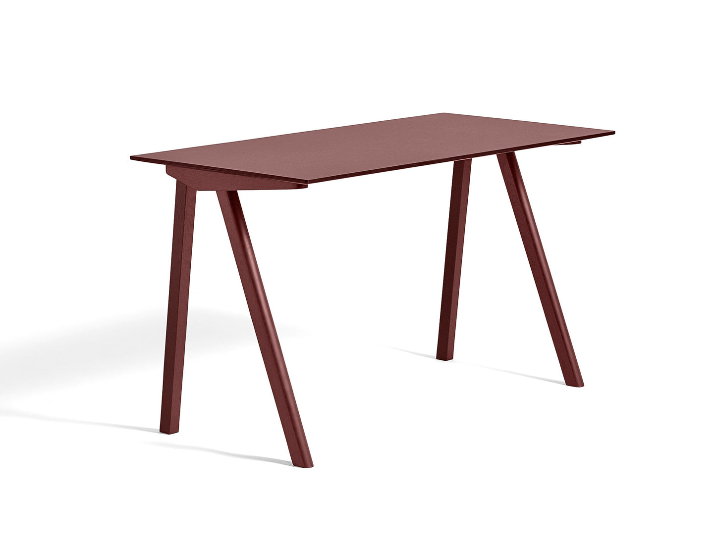 Copenhague Desk CPH90 by HAY -Bordeaux Lacquered Oak / Burgundy Linoleum