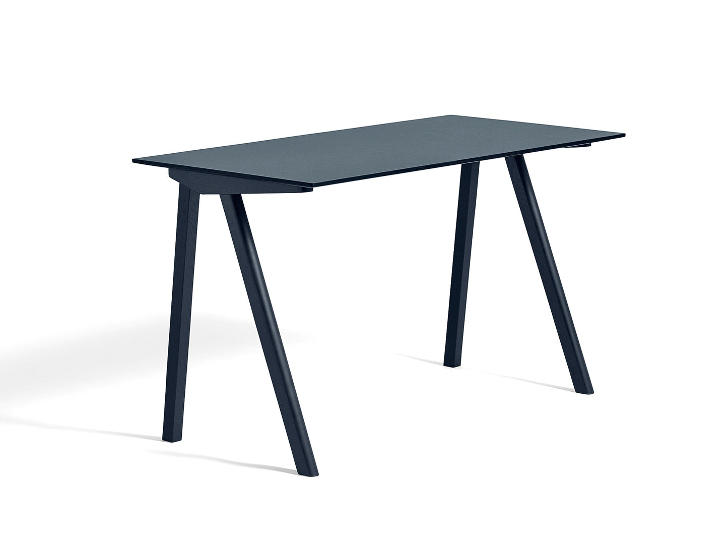 Copenhague Desk CPH90 by HAY - Deep Blue Lacquered Oak / Smokey Blue Linoleum