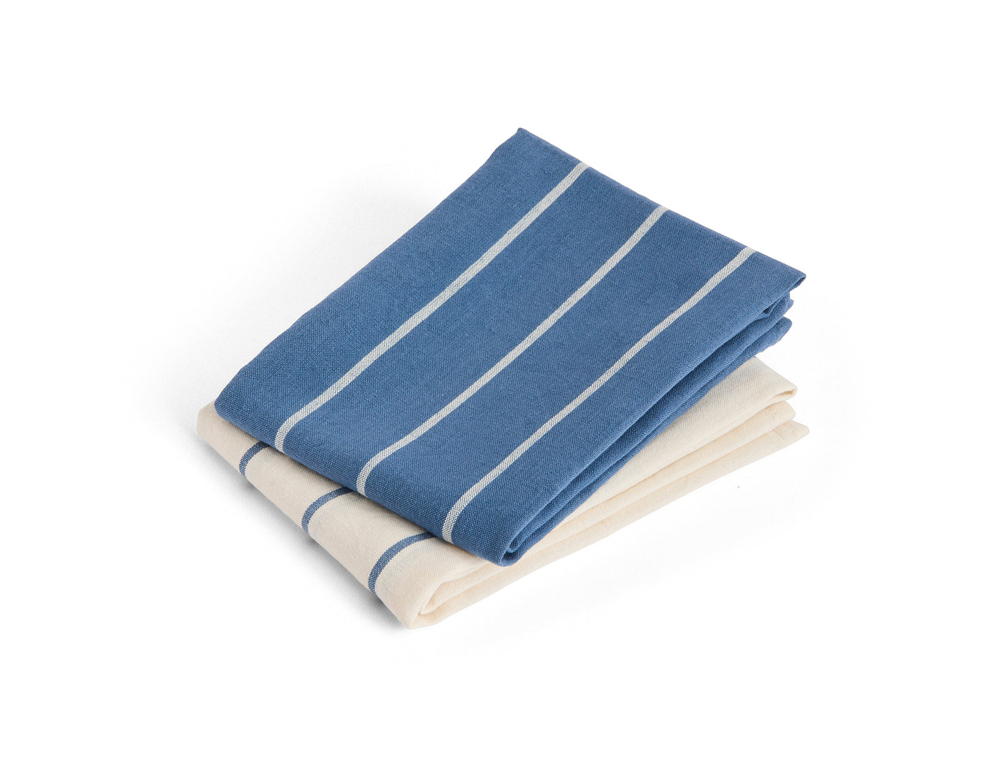 Outdoor Market Tea Towel by HAY - Blue with Beige Stripe