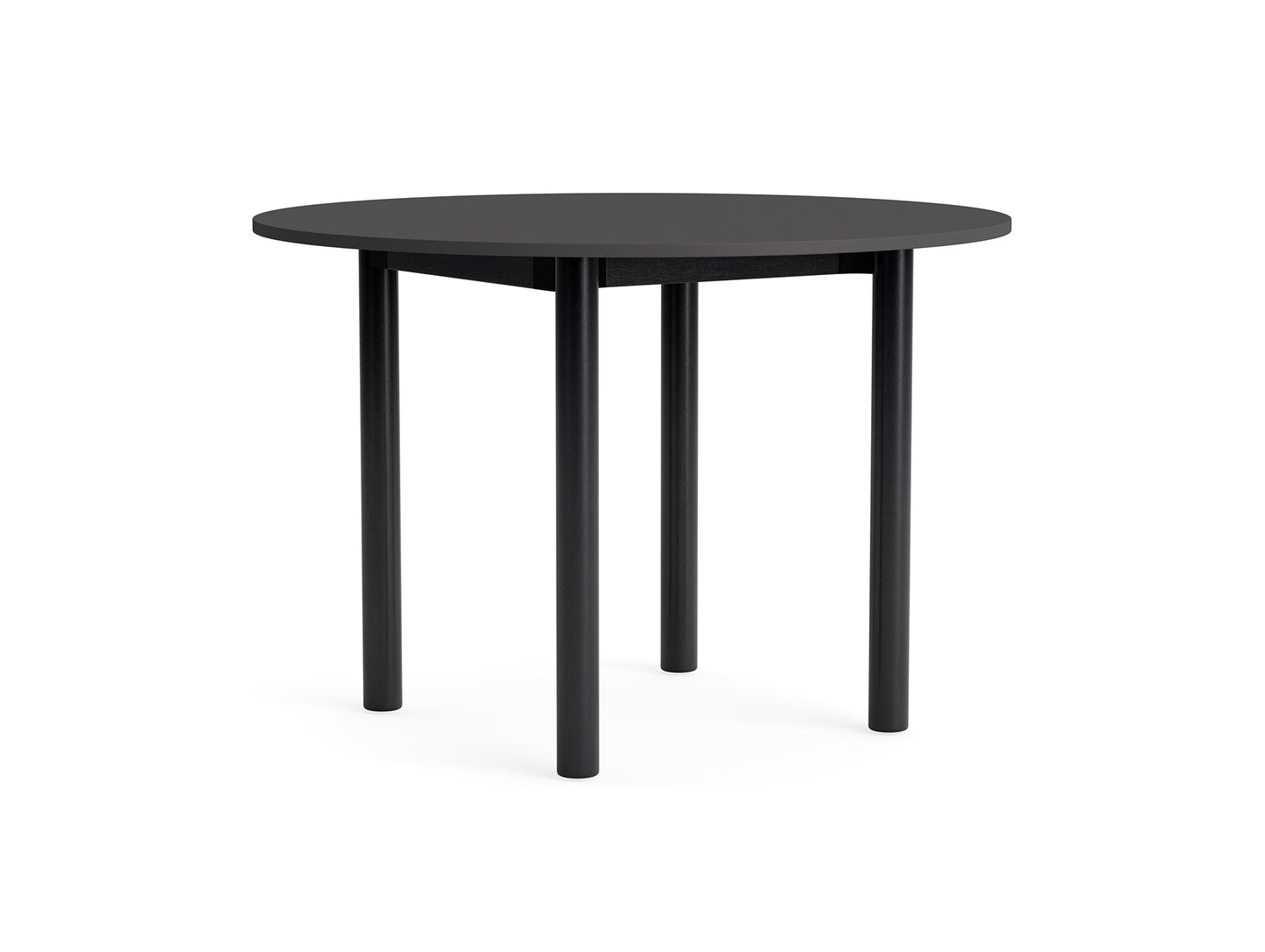 Annex Table Round by HAY - Diameter: 110 cm / Dark Grey Linoleum Top / Solid Black Oak Legs
