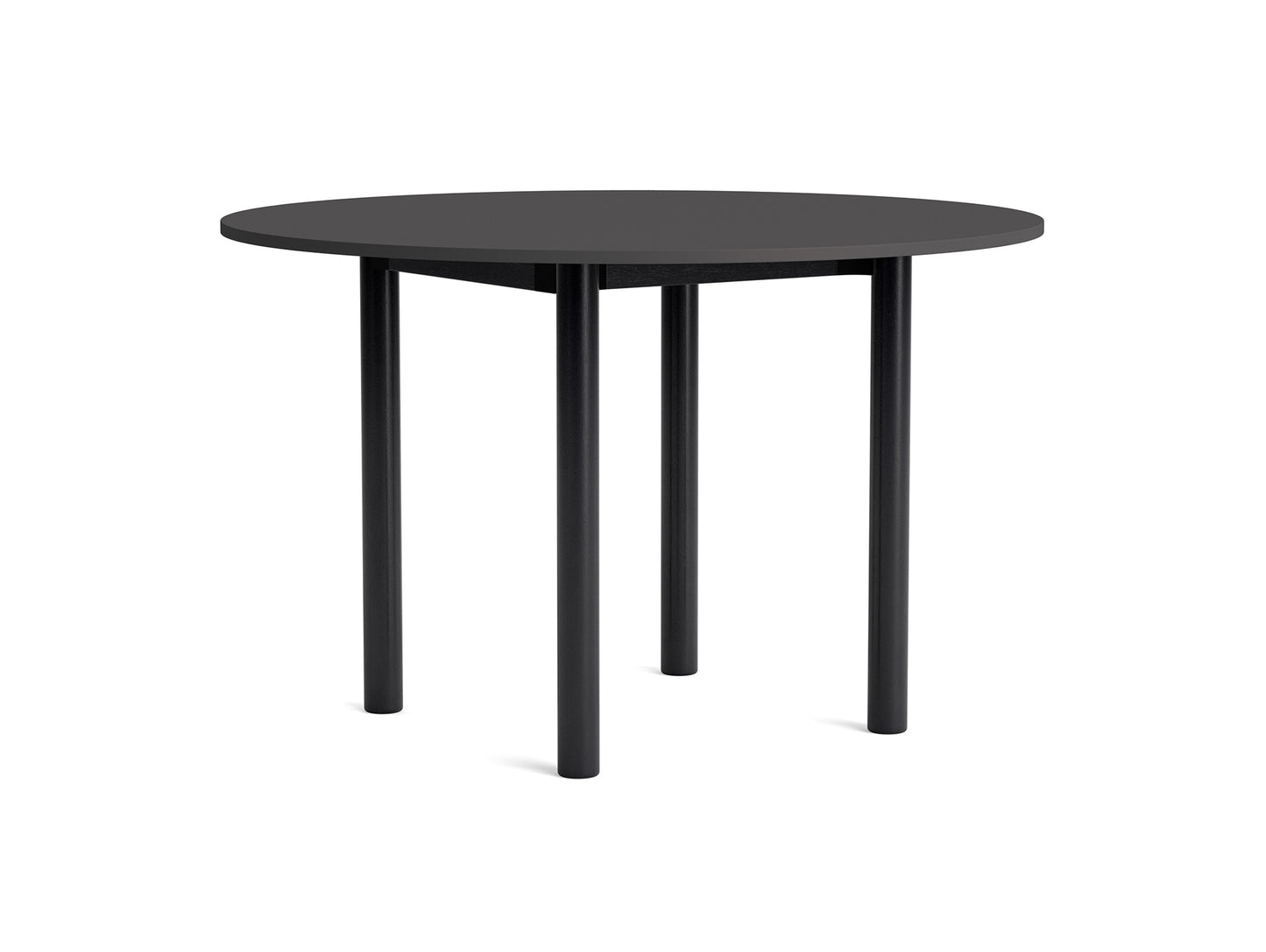Annex Table Round by HAY - Diameter: 120 cm / Dark Grey Linoleum Top / Solid Black Oak Legs