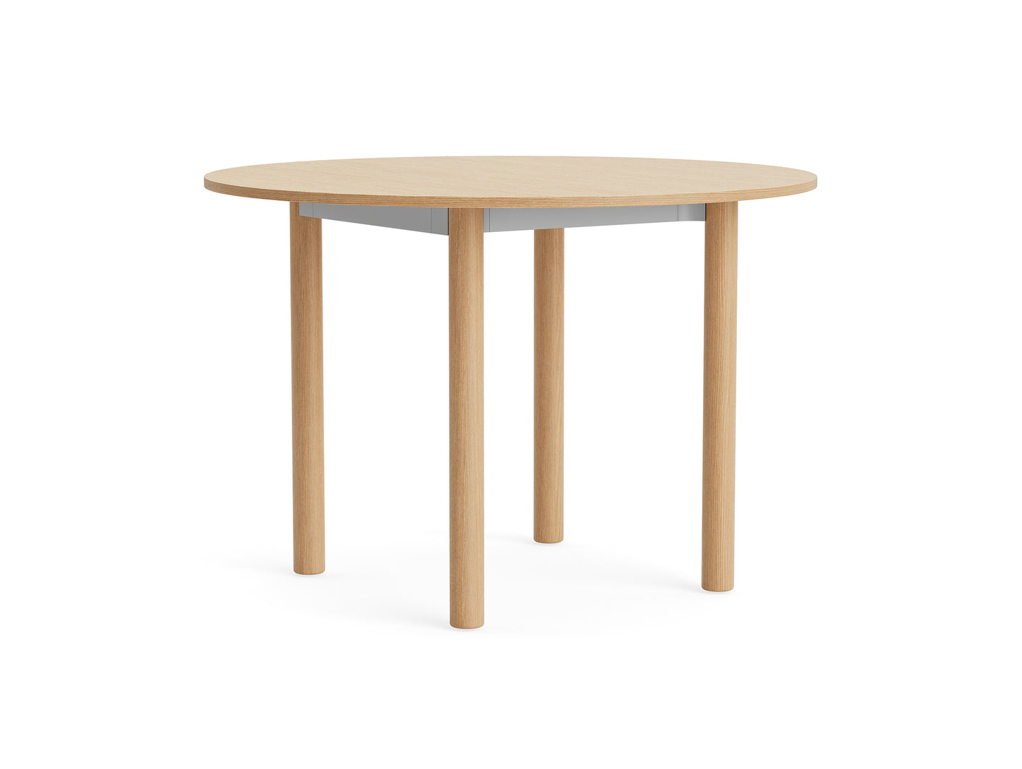 Annex Table Round by HAY - Diameter: 110 cm / Oak Veneer Tabletop / Solid Oak Legs / Anodised Aluminium Apron