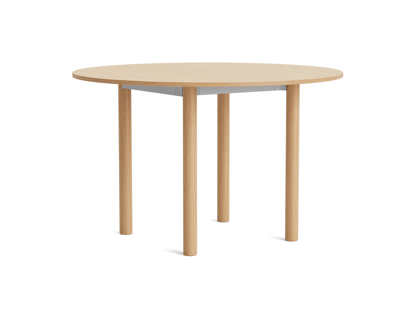 Annex Table Round by HAY - Diameter: 120 cm / Oak Veneer Tabletop / Solid Oak Legs / Anodised Aluminium Apron
