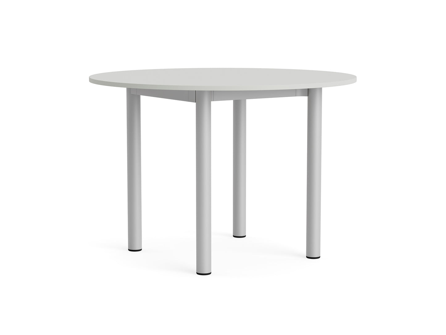 Annex Table Round by HAY - Diameter: 110 cm / Cloud Grey Linoleum Top / Anodised Aluminium Legs