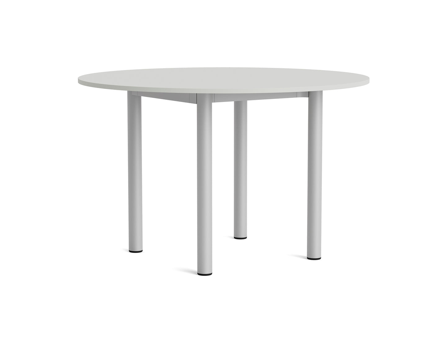 Annex Table Round by HAY - Diameter: 120 cm / Cloud Grey Linoleum Top / Anodised Aluminium Legs