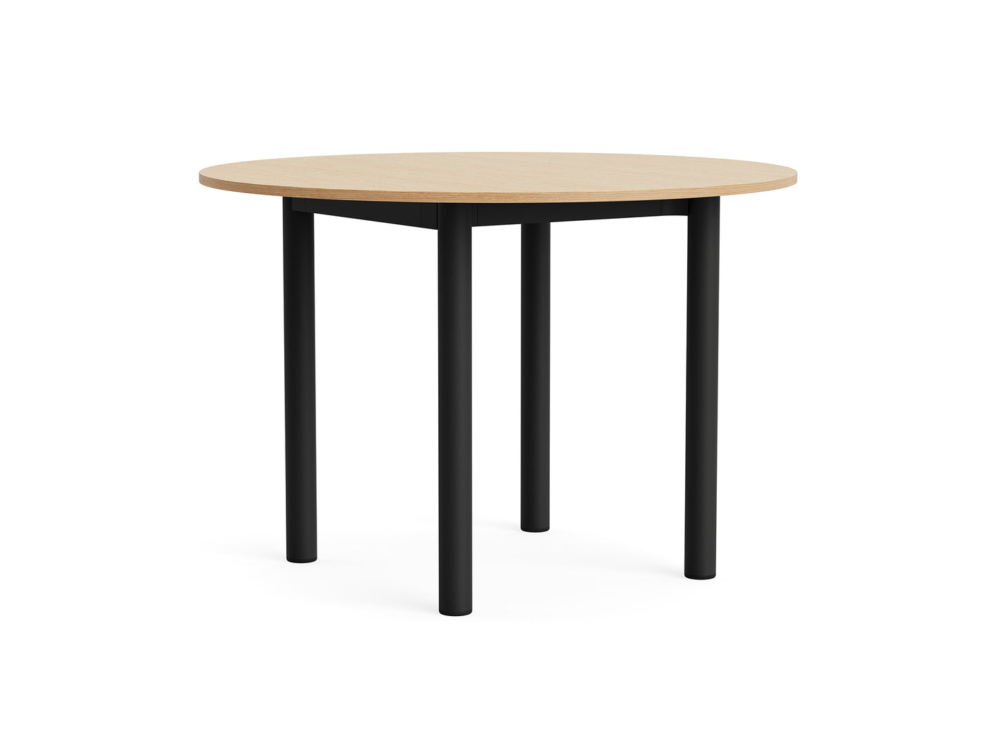 Annex Table Round by HAY - Diameter: 110 cm / Oak Veneer Tabletop / Charcoal Aluminium Legs