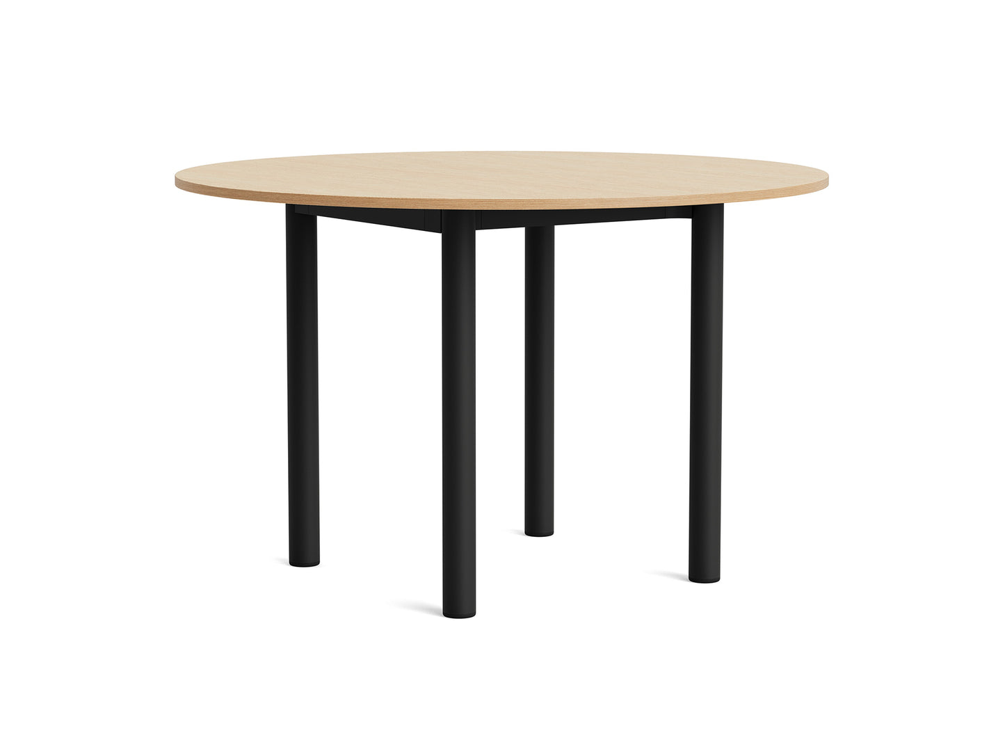 Annex Table Round by HAY - Diameter: 120 cm / Oak Veneer Tabletop / Charcoal Aluminium Legs