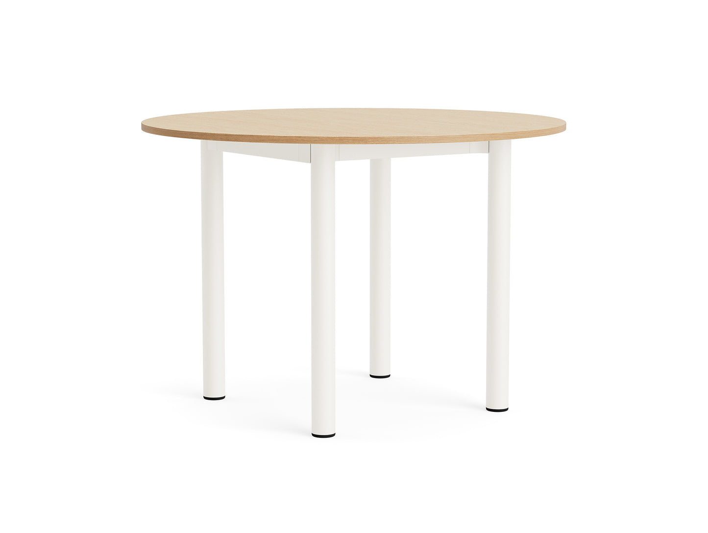 Annex Table Round by HAY - Diameter: 110 cm / Oak Veneer Tabletop / Cream White Aluminium Legs