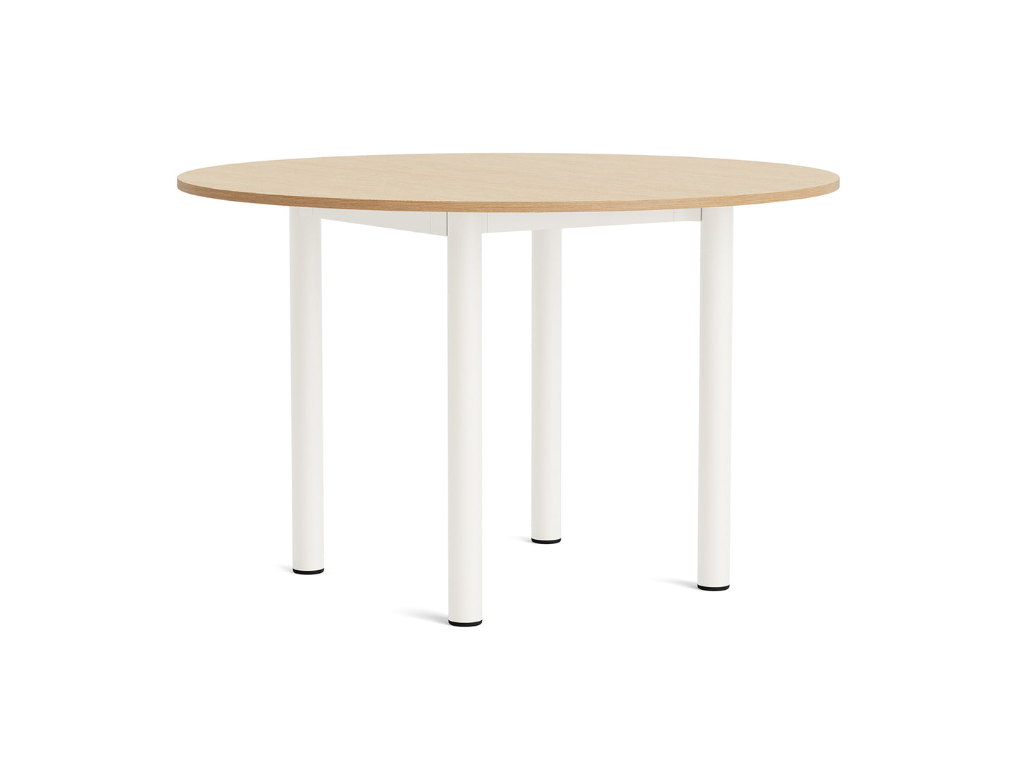 Annex Table Round by HAY - Diameter: 120 cm / Oak Veneer Tabletop / Cream White Aluminium Legs