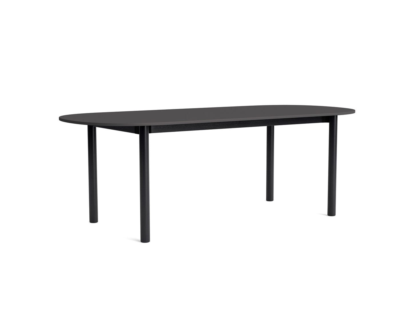 Annex Table Oblong by HAY - L220 cm / Dark Grey Linoleum Top / Solid Black Oak Legs