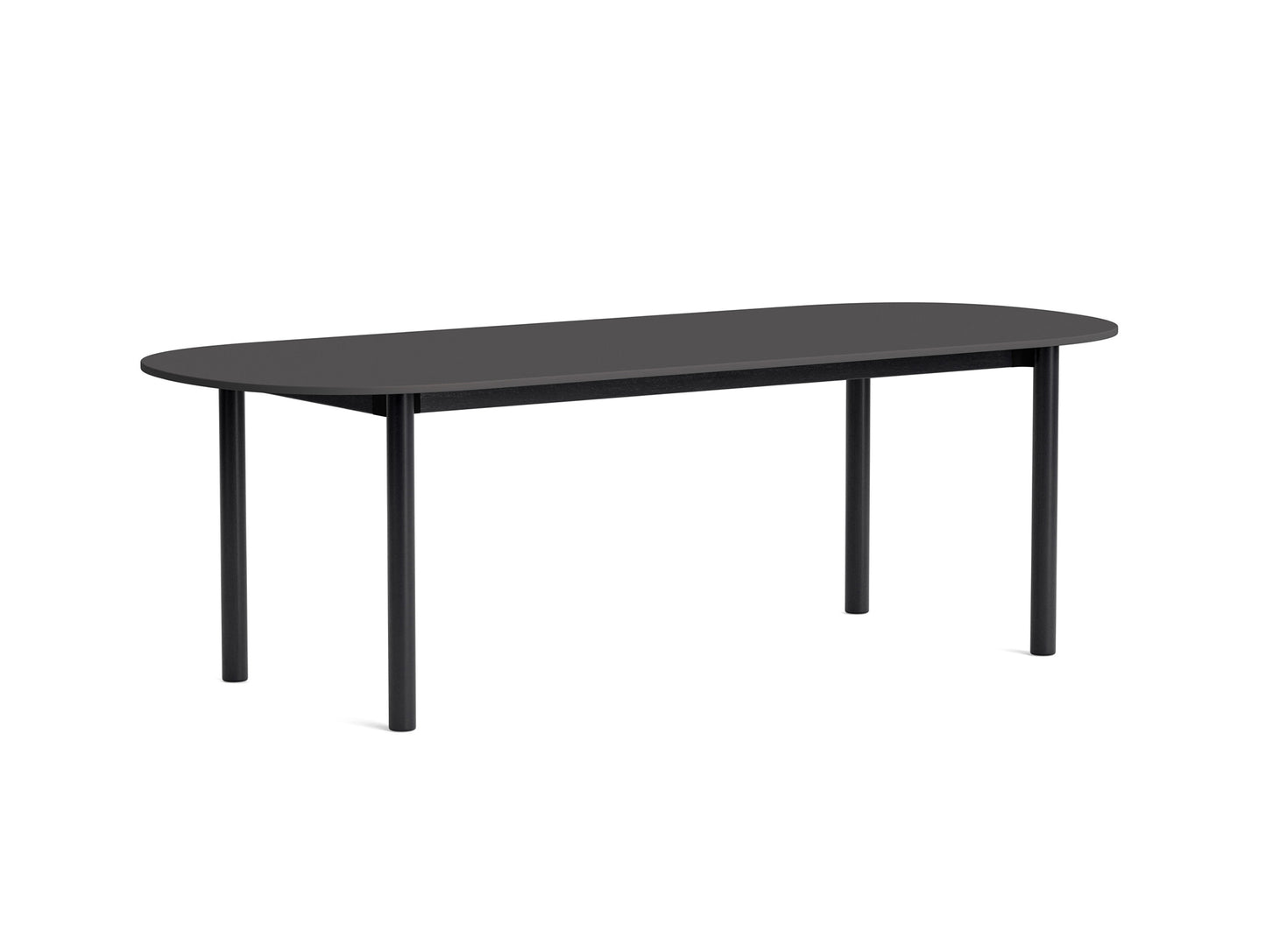Annex Table Oblong by HAY - L240 cm / Dark Grey Linoleum Top / Solid Black Oak Legs