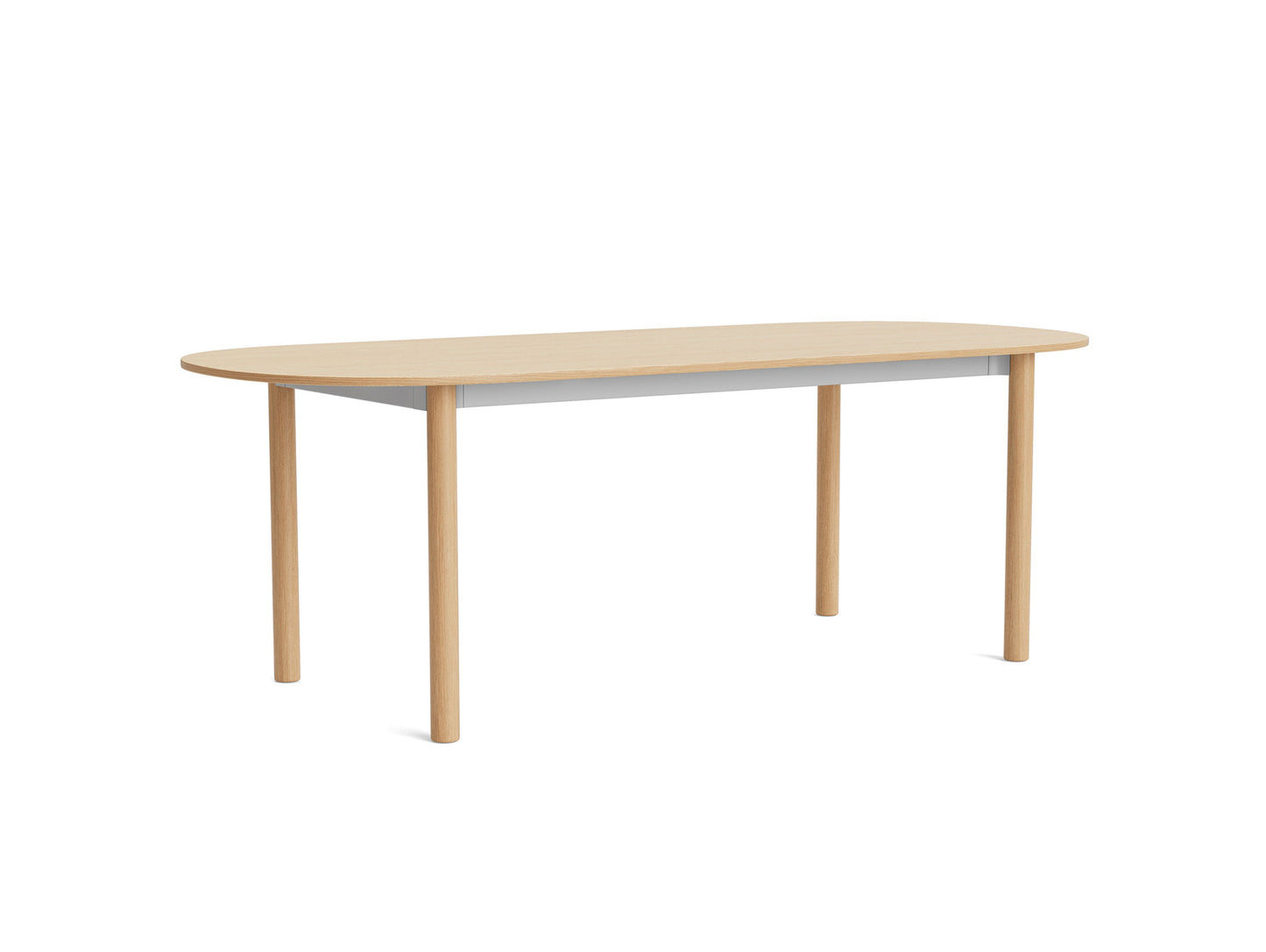 Annex Table Oblong by HAY - L220 cm / Oak Veneer Tabletop / Solid Oak Legs / Anodised Aluminium Apron