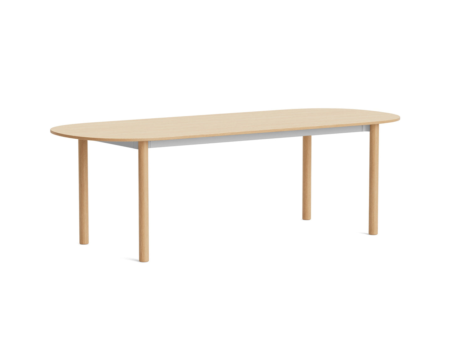 Annex Table Oblong by HAY - L240 cm / Oak Veneer Tabletop / Solid Oak Legs / Anodised Aluminium Apron