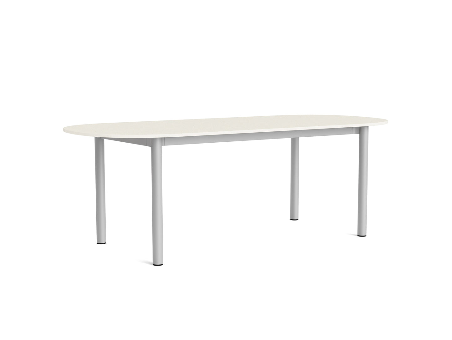Annex Table Oblong by HAY - L220 cm / Cotton Cream Textile Composite Top / Anodised Aluminium Legs
