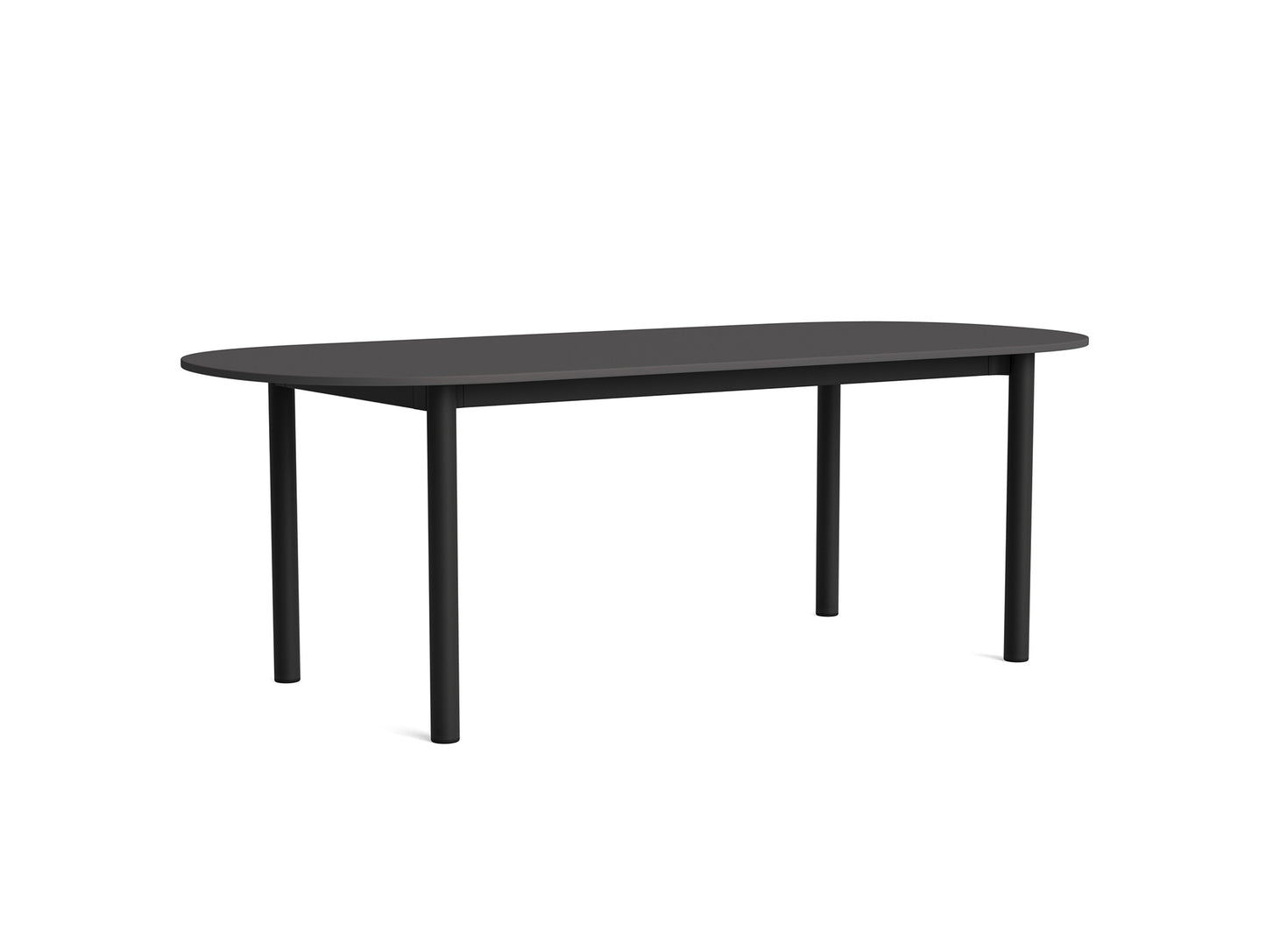 Annex Table Oblong by HAY - L220 cm / Dark Grey Linoleum Top / Charcoal Aluminium Legs