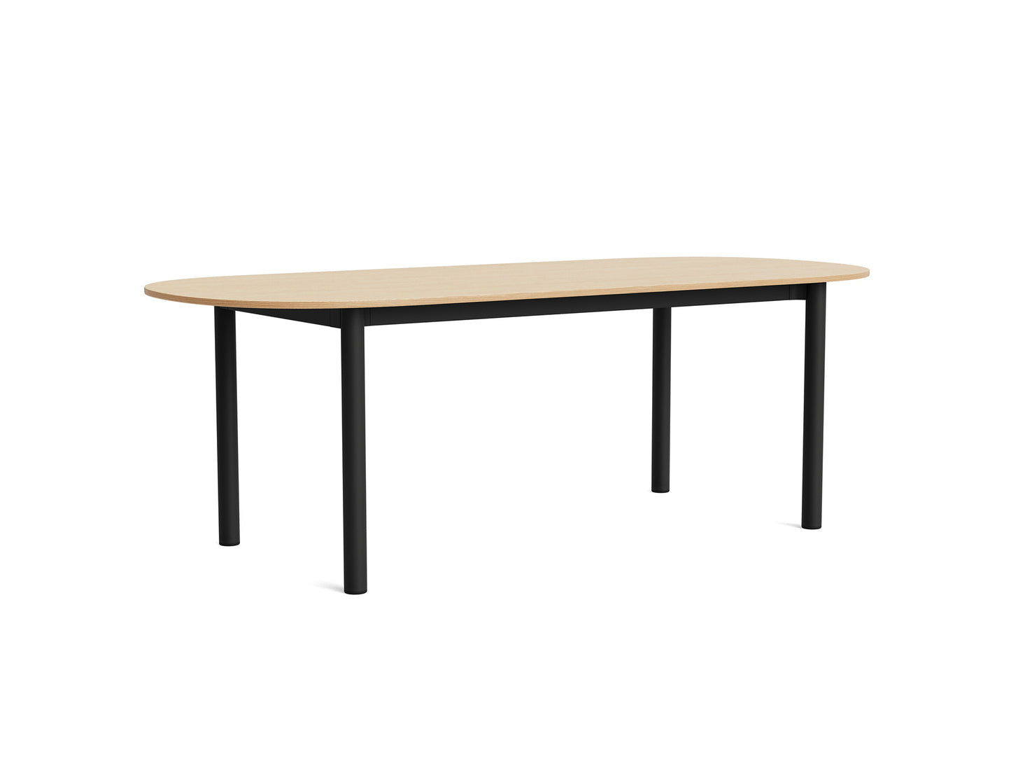 Annex Table Oblong by HAY - L220 cm / Oak Veneer Tabletop / Charcoal Aluminium Legs