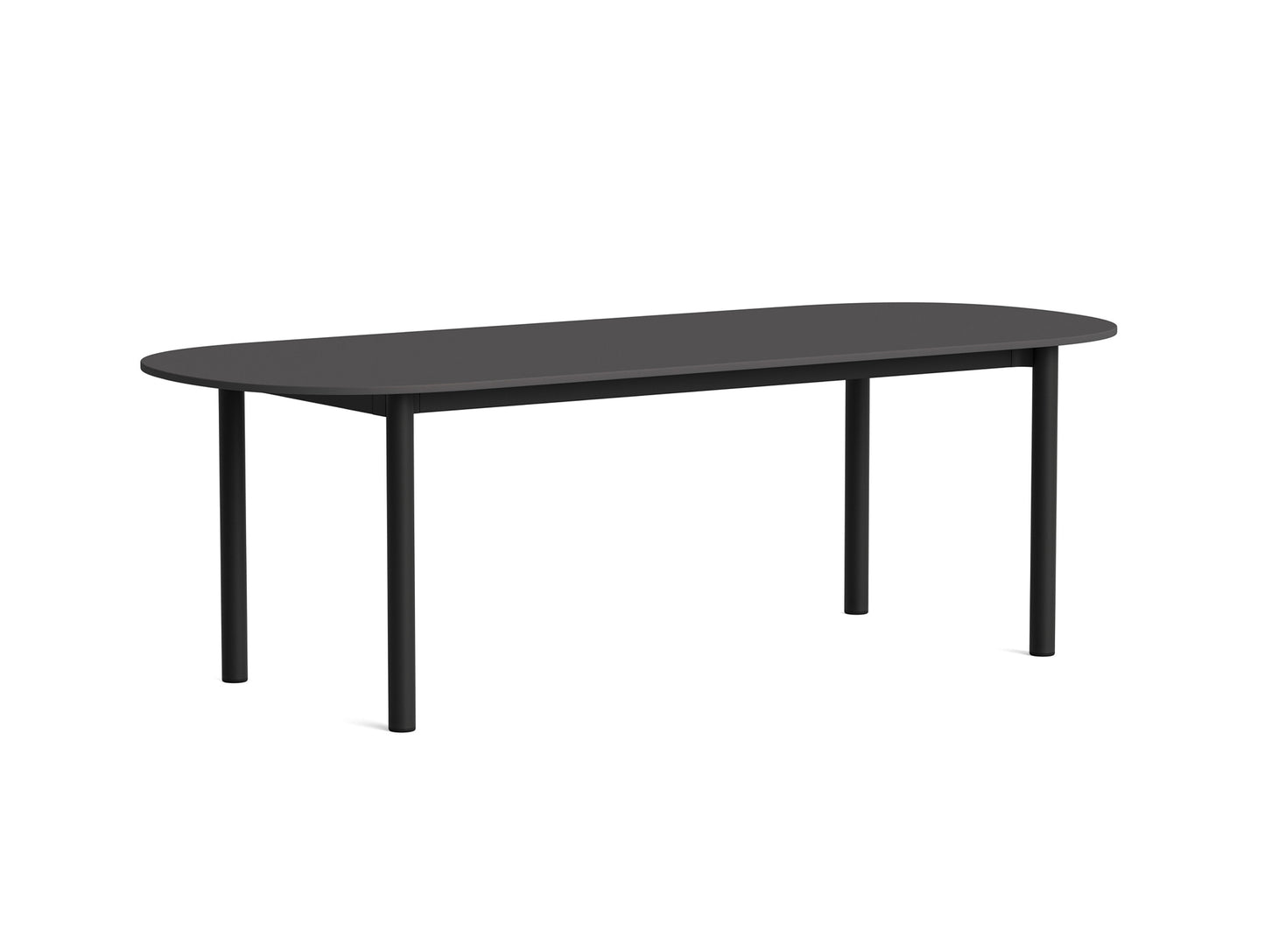 Annex Table Oblong by HAY - L240 cm / Dark Grey Linoleum Top / Charcoal Aluminium Legs