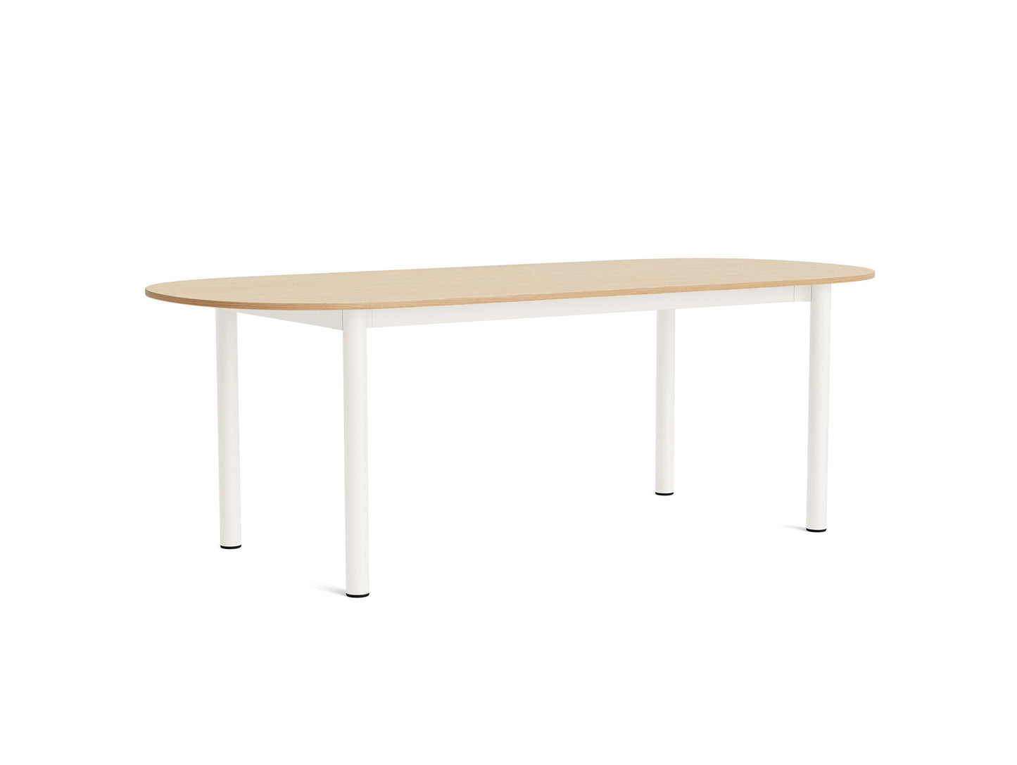 Annex Table Oblong by HAY - L220 cm / Oak Veneer Tabletop / Cream White Aluminium Legs